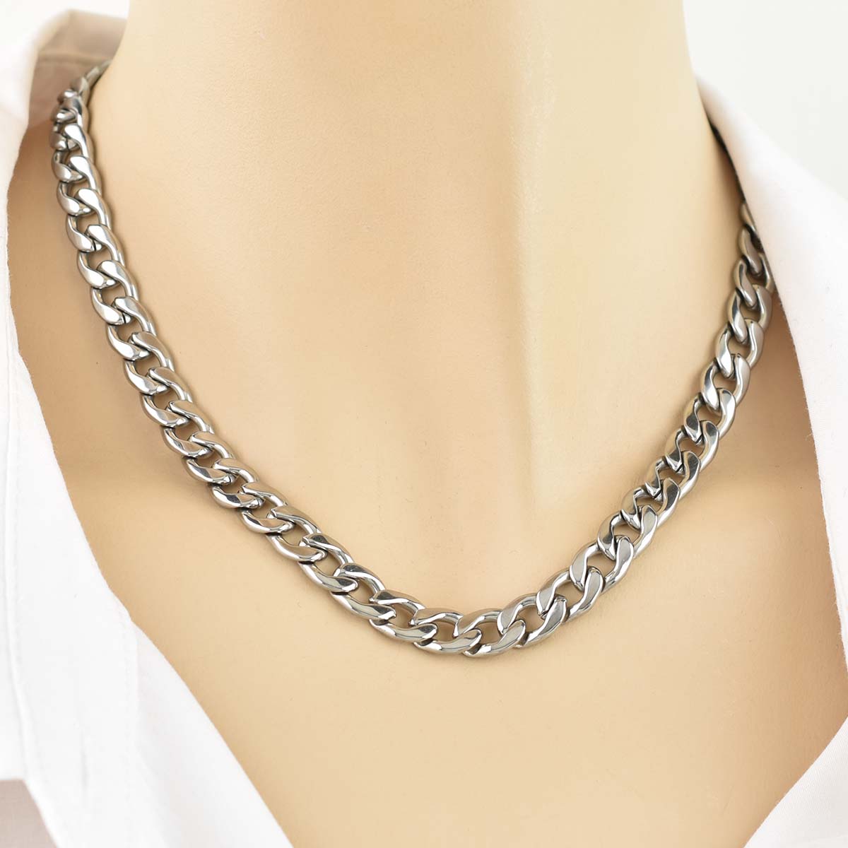 Gurmet Extra Chain Silver 9MM Αλυσίδα λαιμού από ανοξείδωτο ατσάλι 316L